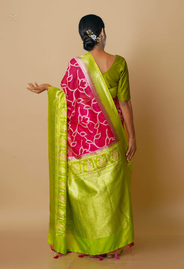 magenta Pink  Fancy Banarasi silk Saree-UNM70513