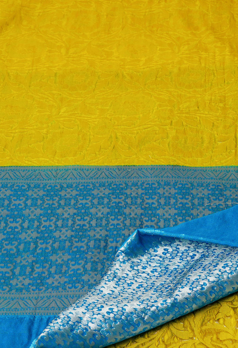 Corn Yellow  Fancy Banarasi silk Saree-UNM70525