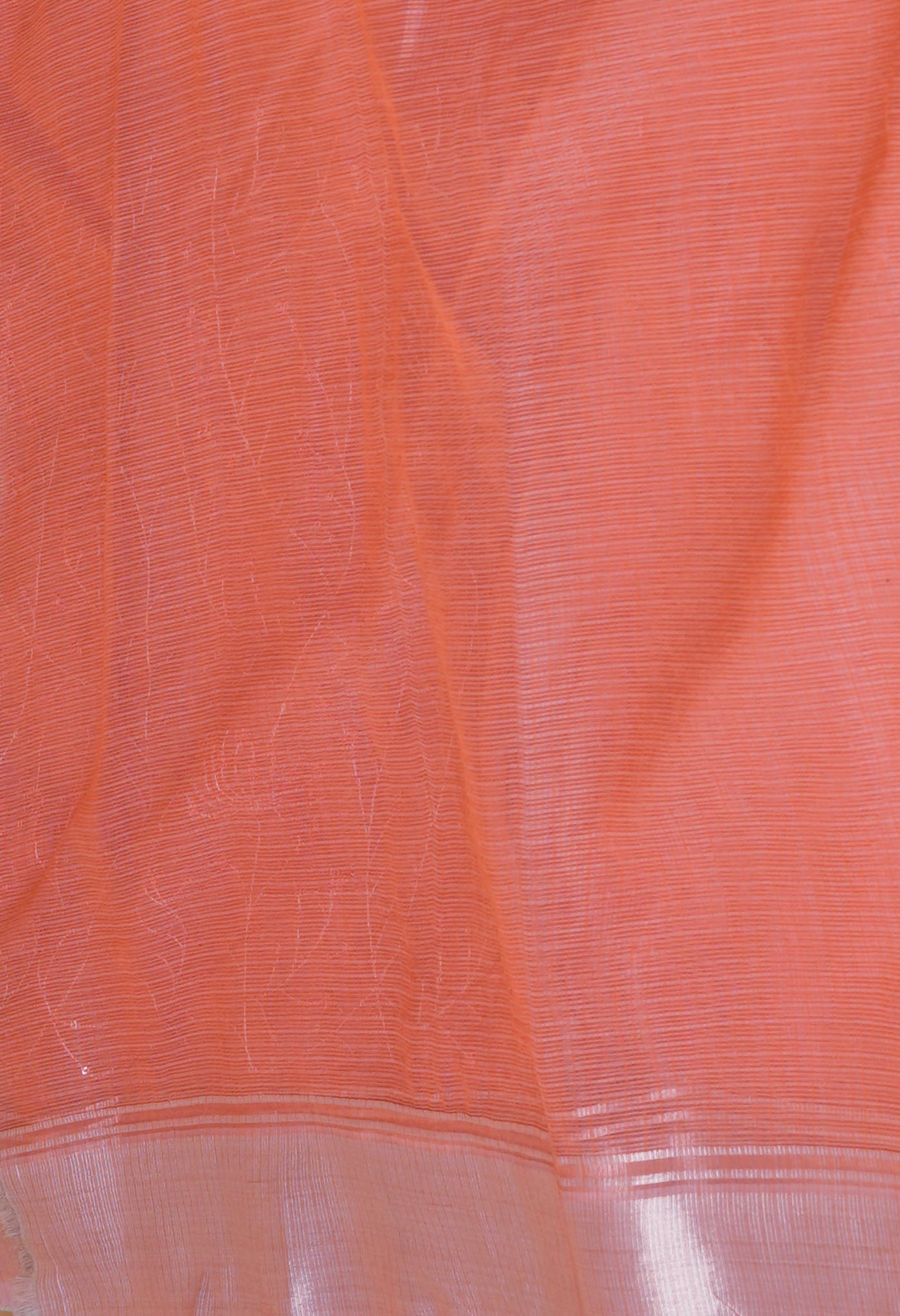 Peach Orange Pure  Kota With Sequence Embroidery cotton Saree-UNM70546