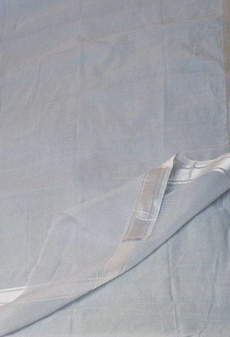 Pale Grey Pure  Plain Kota Cotton Saree-UNM70610