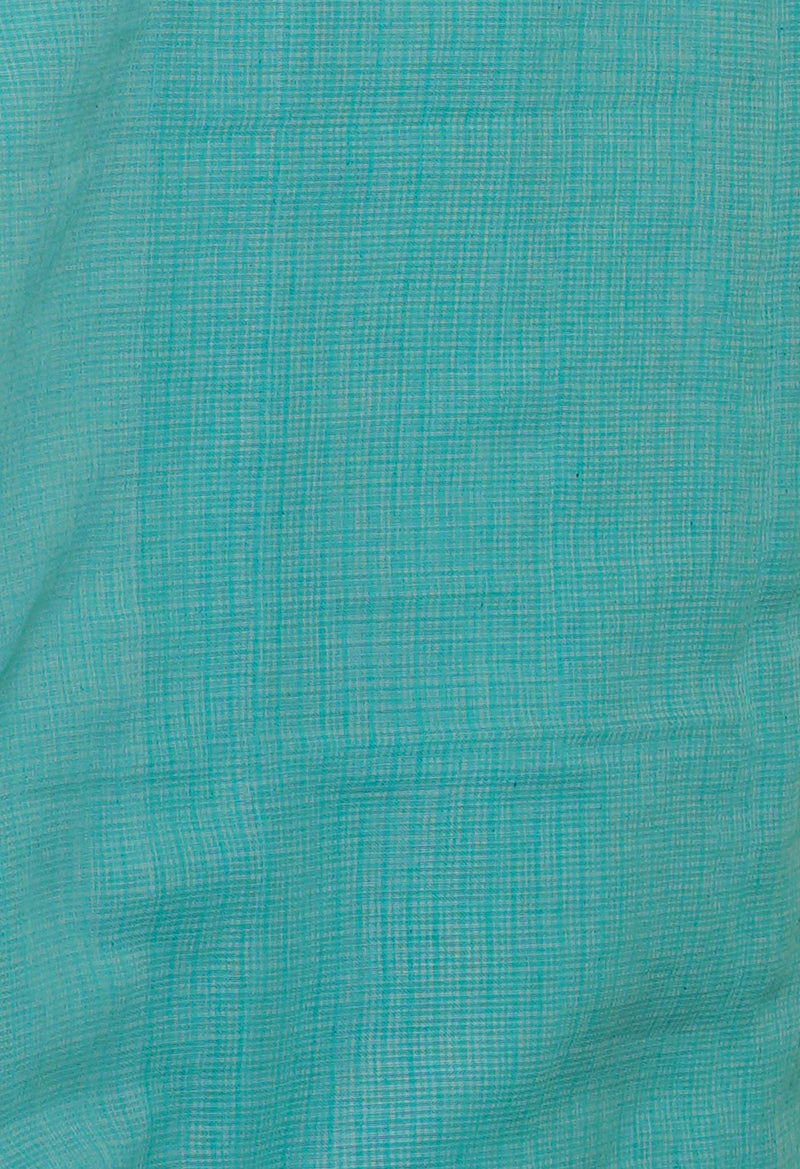 Sea Green Pure  Plain Kota Cotton Saree-UNM70613