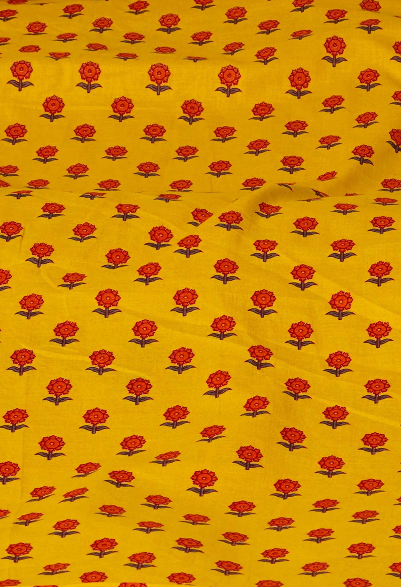 Yellow Block Printed Meghalaya  Supernet  Saree With Ajrakh Blouse Piece-UNM70630