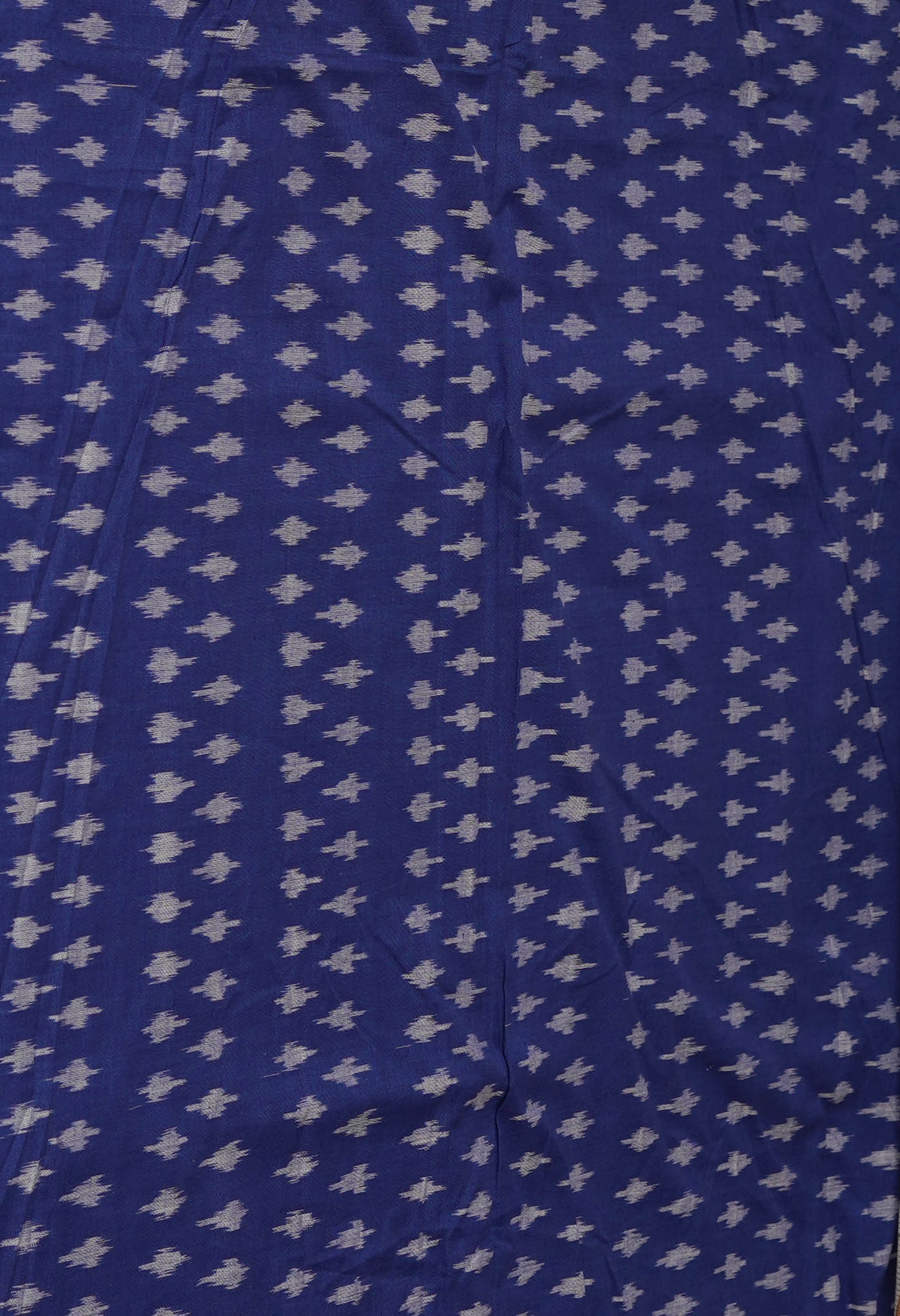 Cream Block Printed Meghalaya supernet Saree With Pochampally Blouse Piece-UNM70648