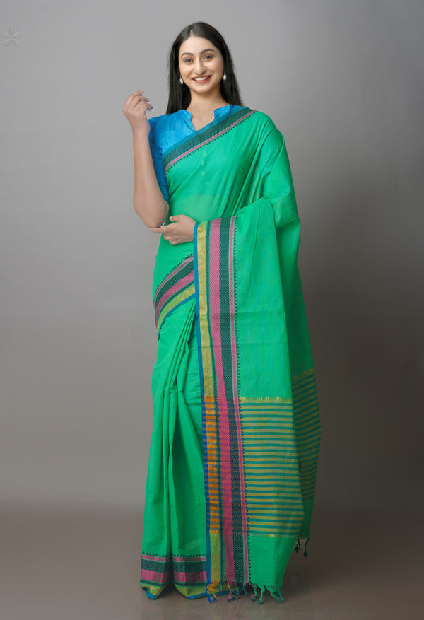 GreenPure Superfine Handloom Cotton Saree-UNM70755