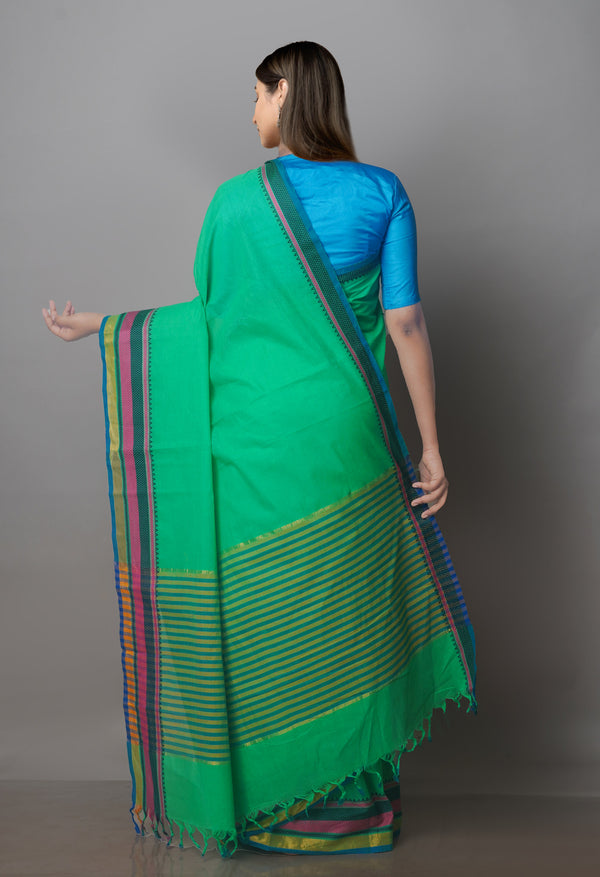 GreenPure Superfine Handloom Cotton Saree-UNM70755