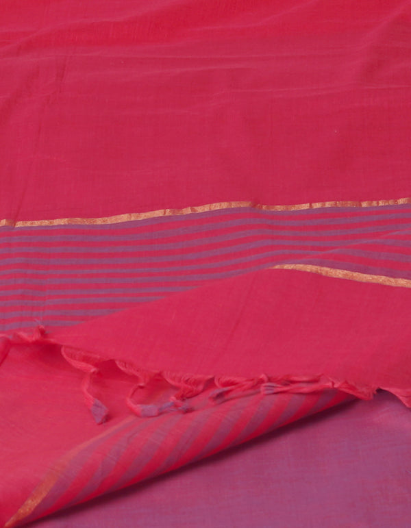 Peach Pure Superfine Handloom Cotton Saree-UNM70764