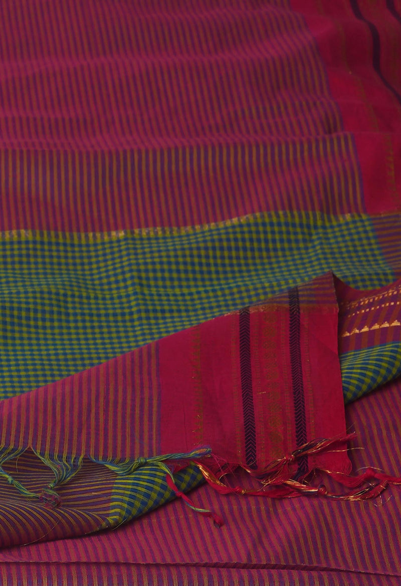 Pink Mangalgiri Cotton Saree-UNM70778
