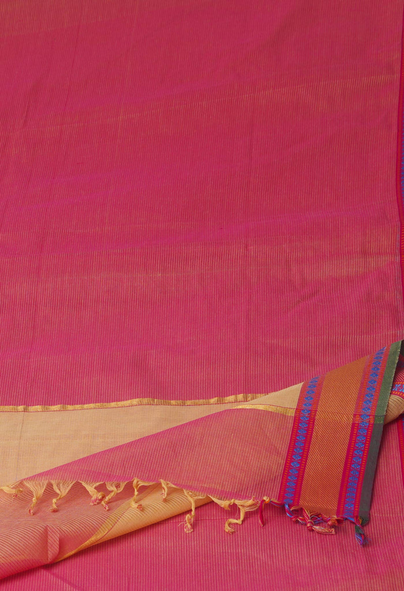 Pink Mangalgiri Cotton Saree-UNM70783