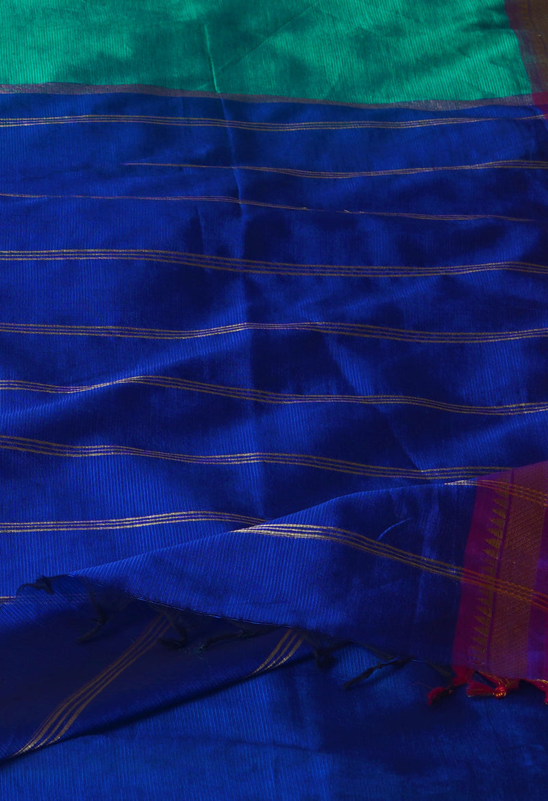 Green Mangalgiri Silk Saree-UNM70817