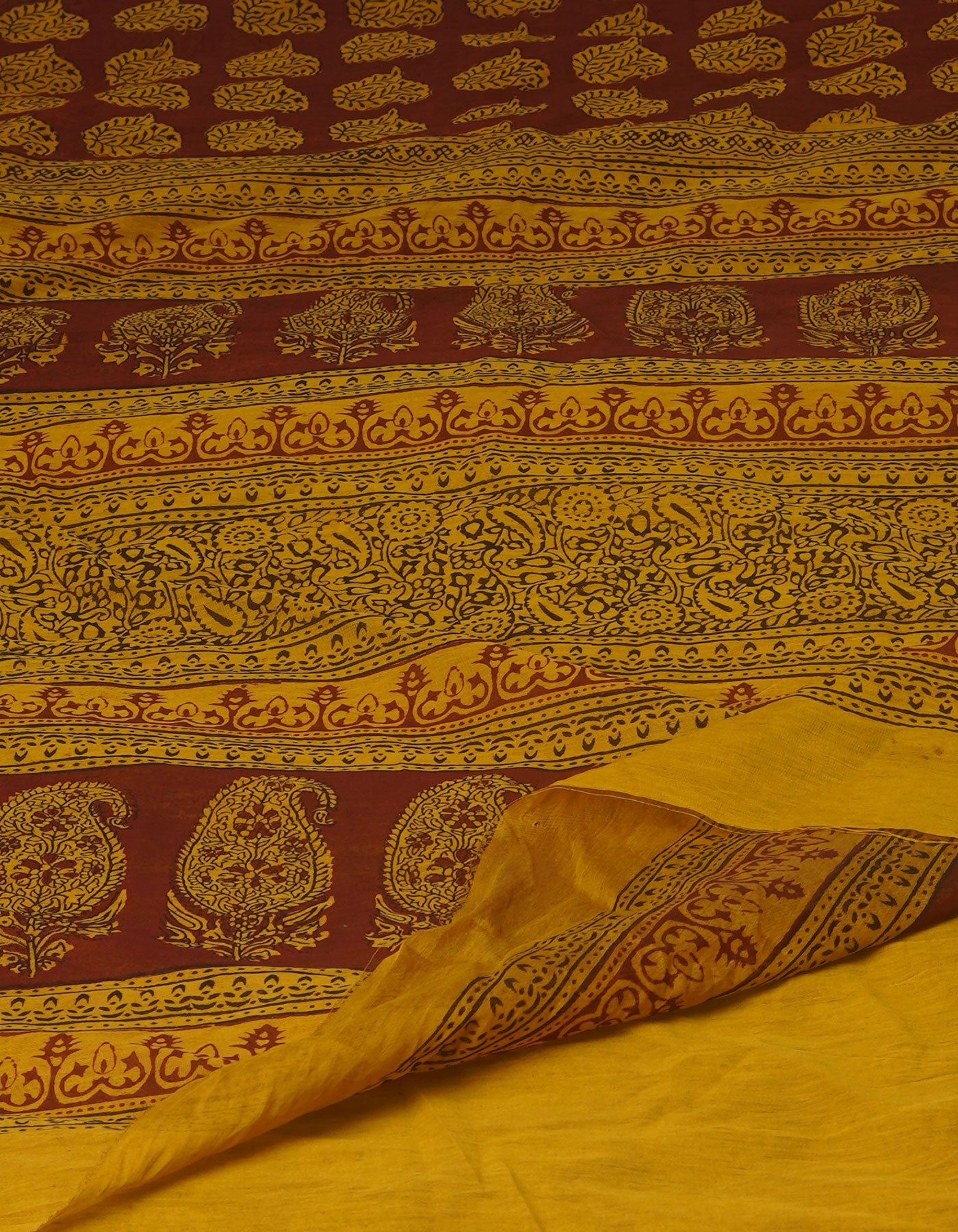 Brown Art Chanderi Bagh Printed Cotton Saree-UNM70860