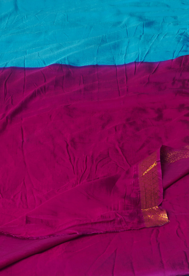 Blue Mangalagiri Silk Saree-UNM70895