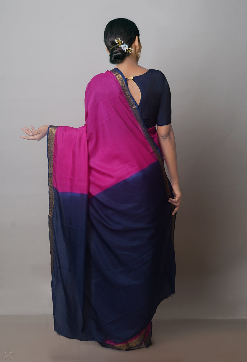 Pink Mangalagiri Silk Saree-UNM70897