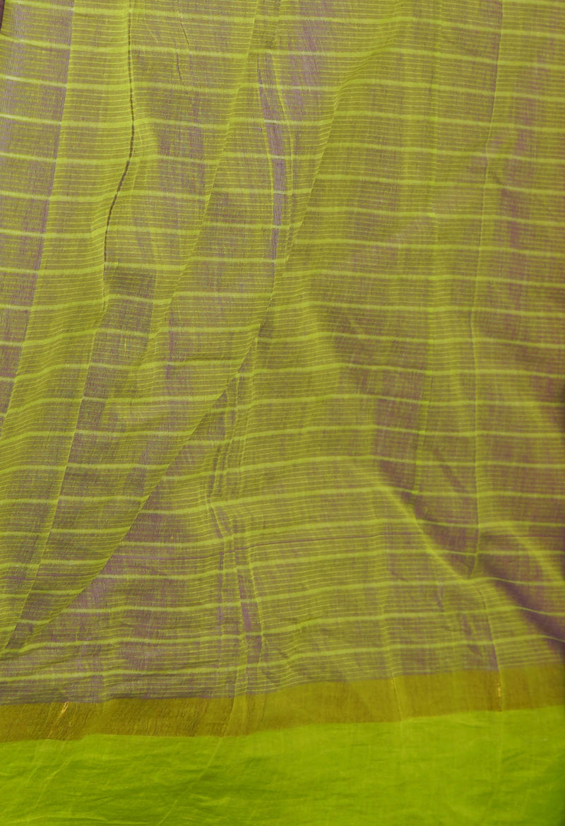 Violet Pure Handloom Mangalagiri Cotton Saree-UNM70956