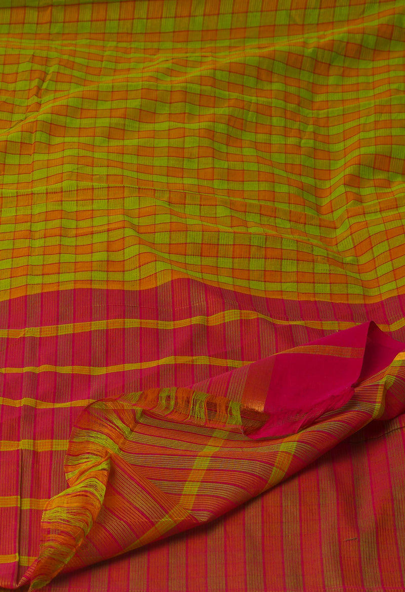 Multi Pure Handloom Mangalagiri Cotton Saree-UNM70961