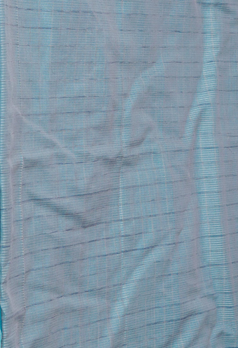 Blue Pure Handloom Mangalagiri Cotton Saree-UNM70971