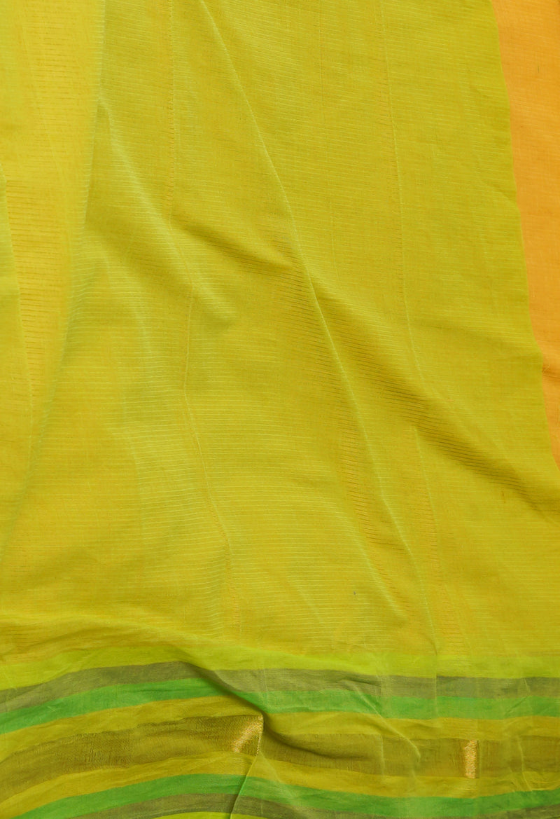 Orange Pure Handloom Mangalagiri Cotton Saree-UNM70984