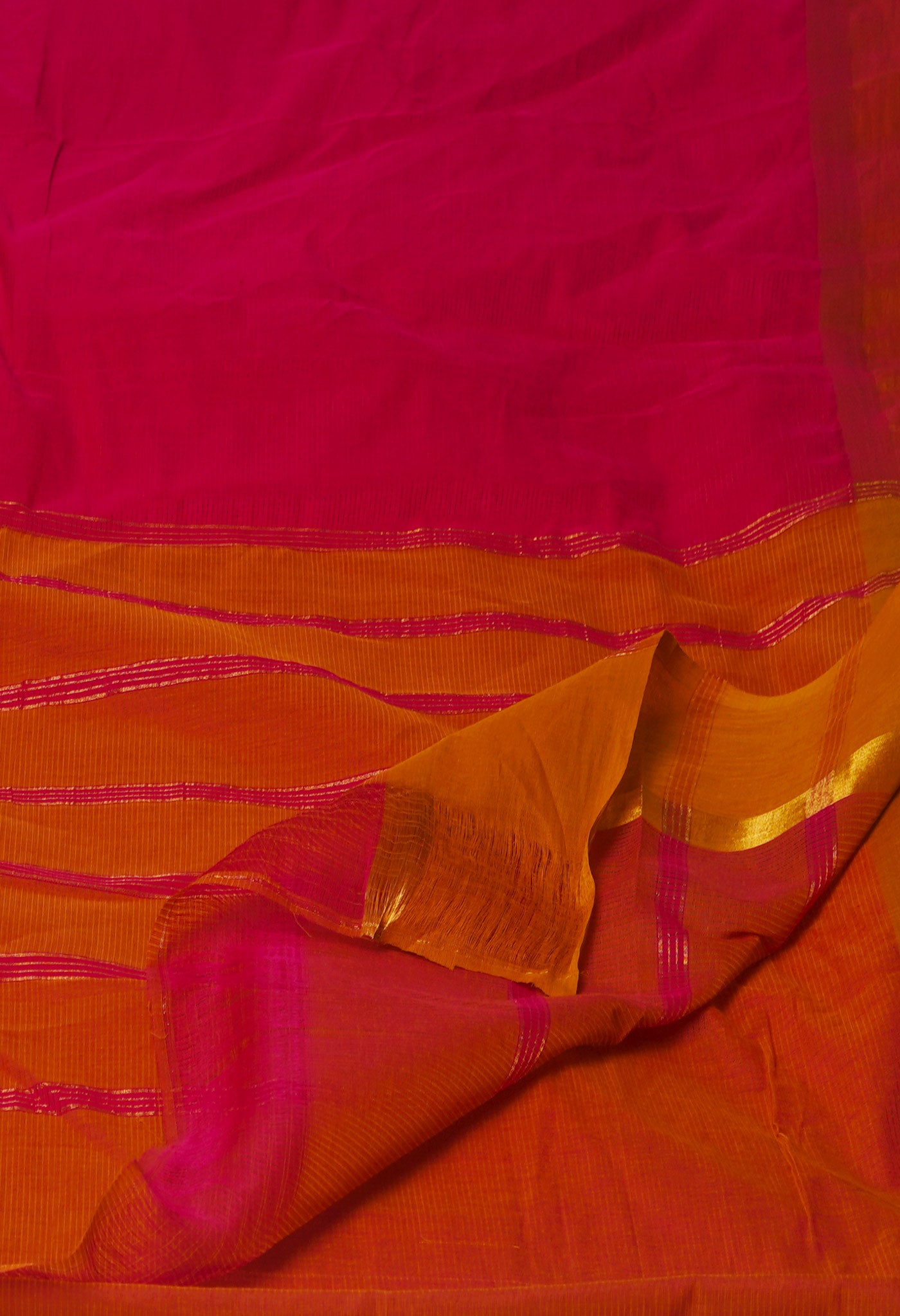 Pink Pure Handloom Mangalagiri Cotton Saree-UNM70994