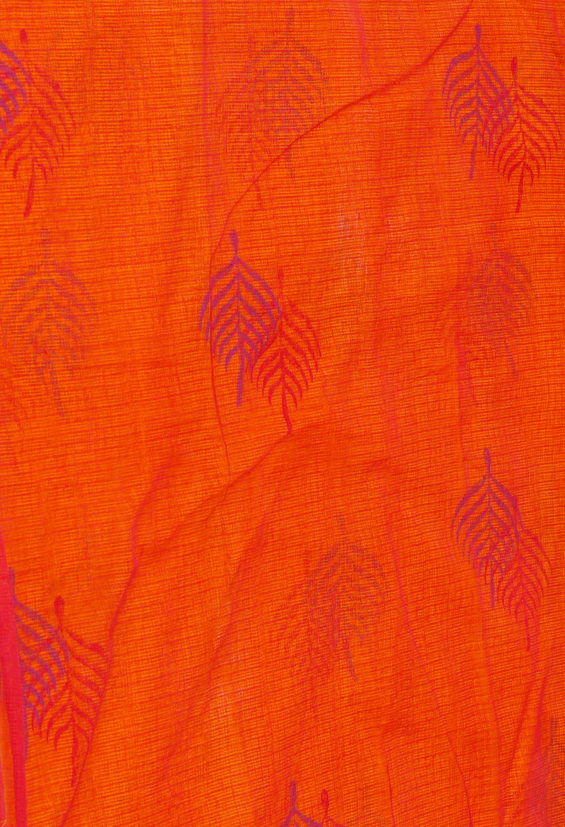 Yellow Pure Block Printed Kota Cotton Sarees-UNM71053