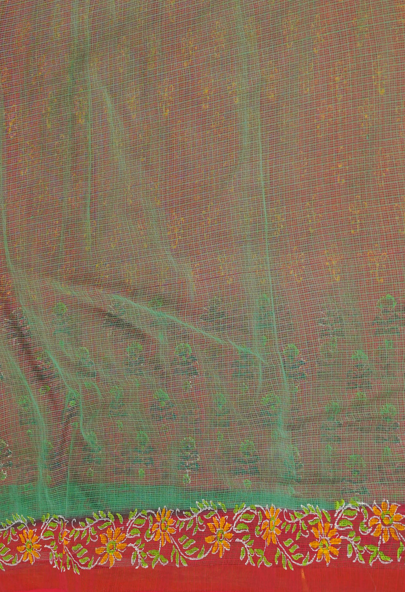 Red Pure Block Printed Kota Cotton Sarees-UNM71080