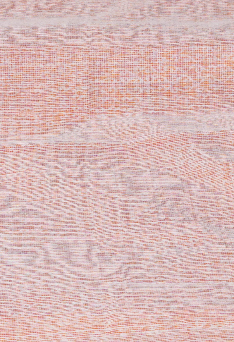 Orange Pure Block Printed Kota Cotton Saree- UNM71116
