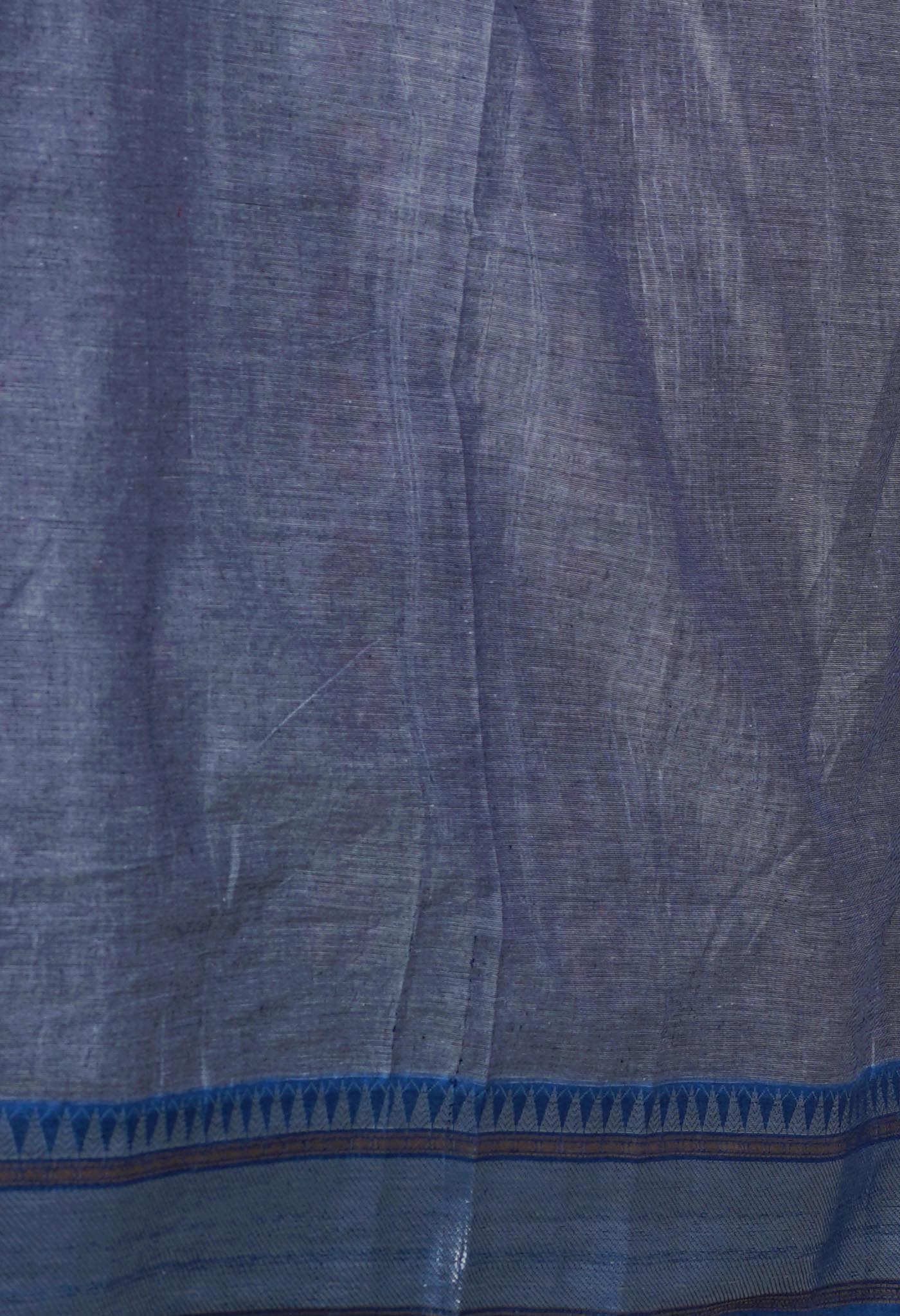 Blue Chettinadu Block Printed Cotton Saree-UNM71141