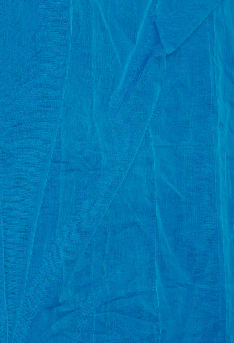 Blue Chettinadu Block Printed Cotton Saree-UNM71153
