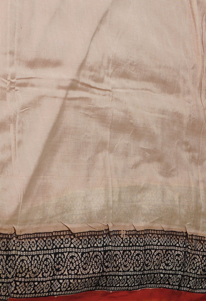 Maroon Bagru Printed Soft Silk Saree-UNM71205