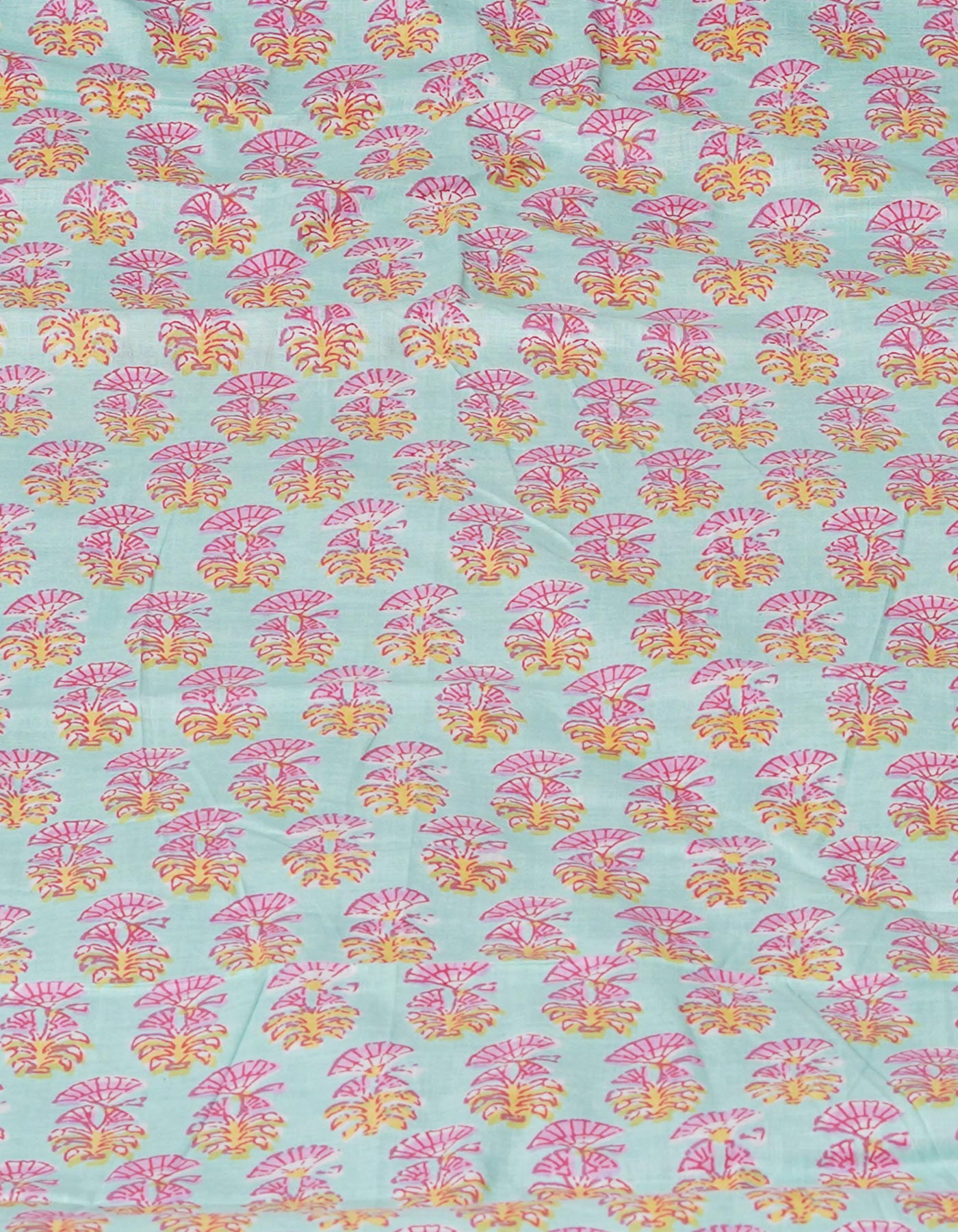 Pink Pure Kota Block Printed Cotton Saree-UNM71242