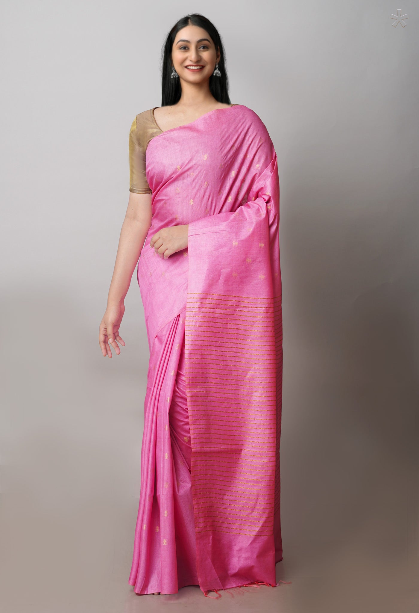 Light Pink Chanderi Sico Saree-UNM71247