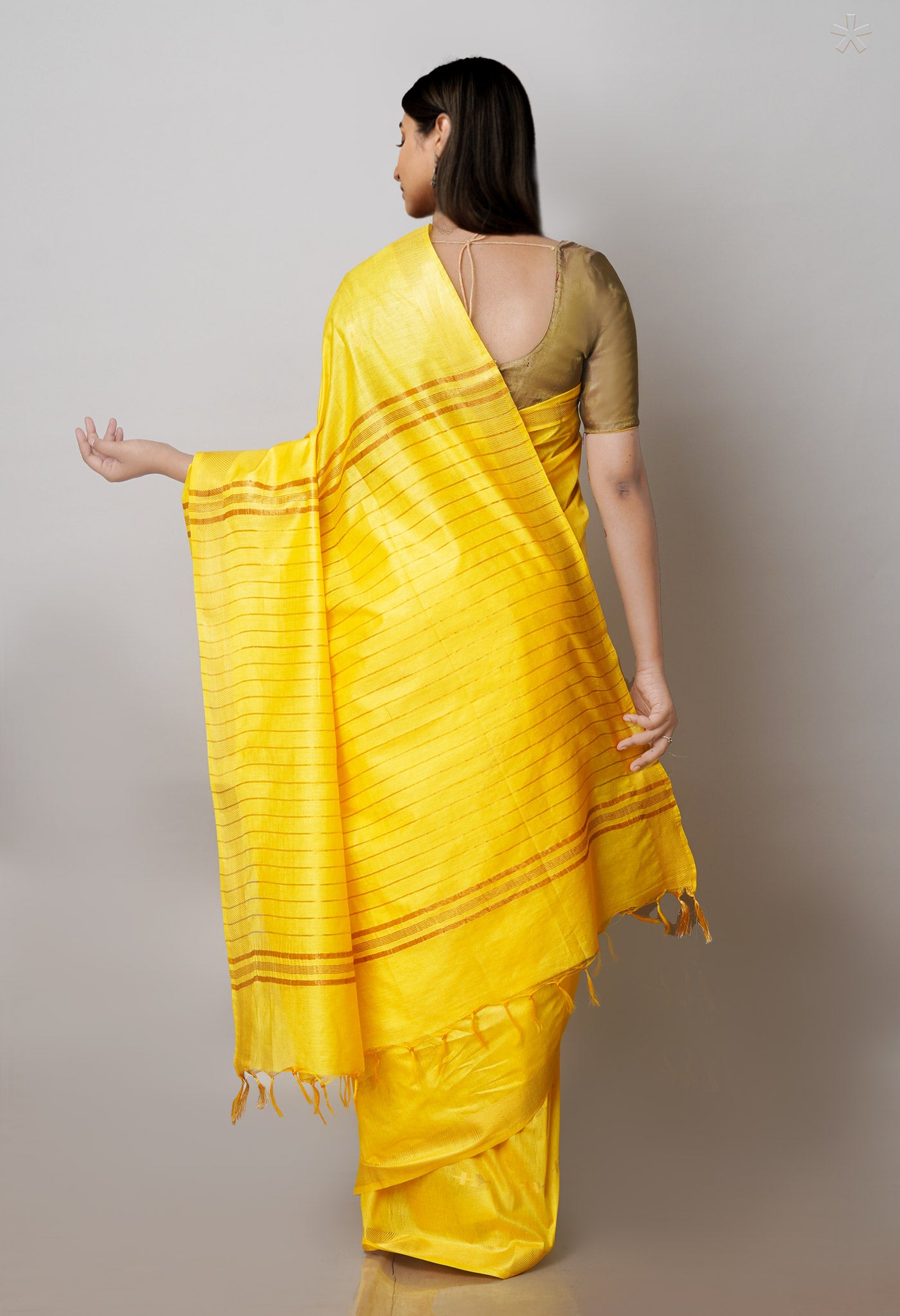 Yellow Chanderi Sico Saree-UNM71249