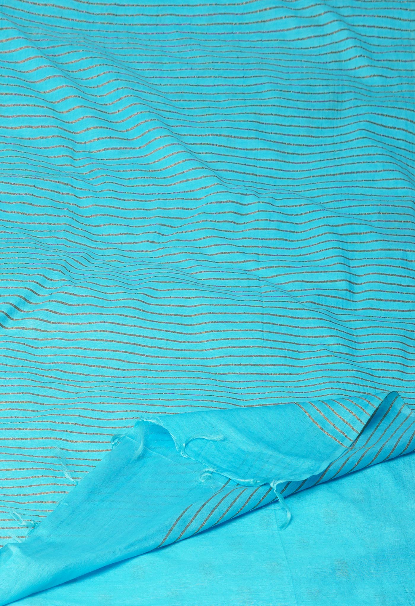 Blue Chanderi Sico Saree-UNM71262
