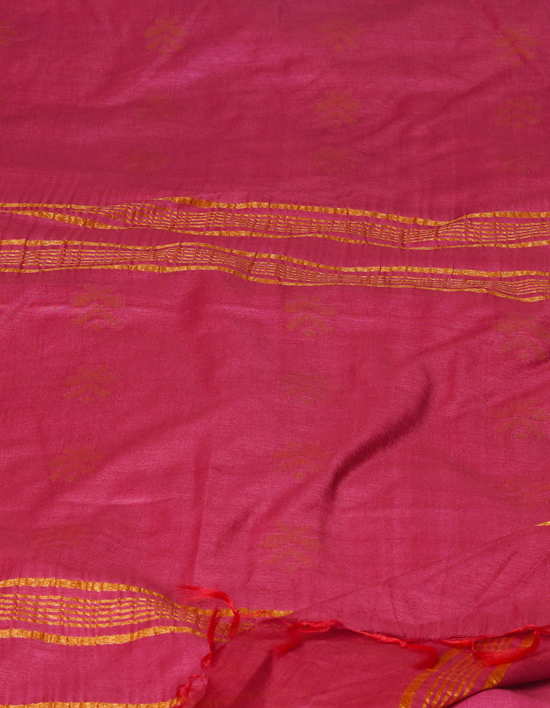Red Wood Chanderi Sico Saree-UNM71279