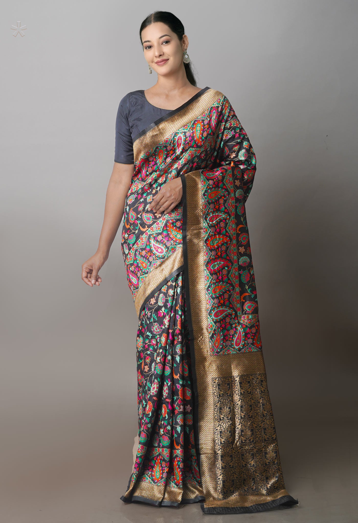 Black Banarasi Silk Saree