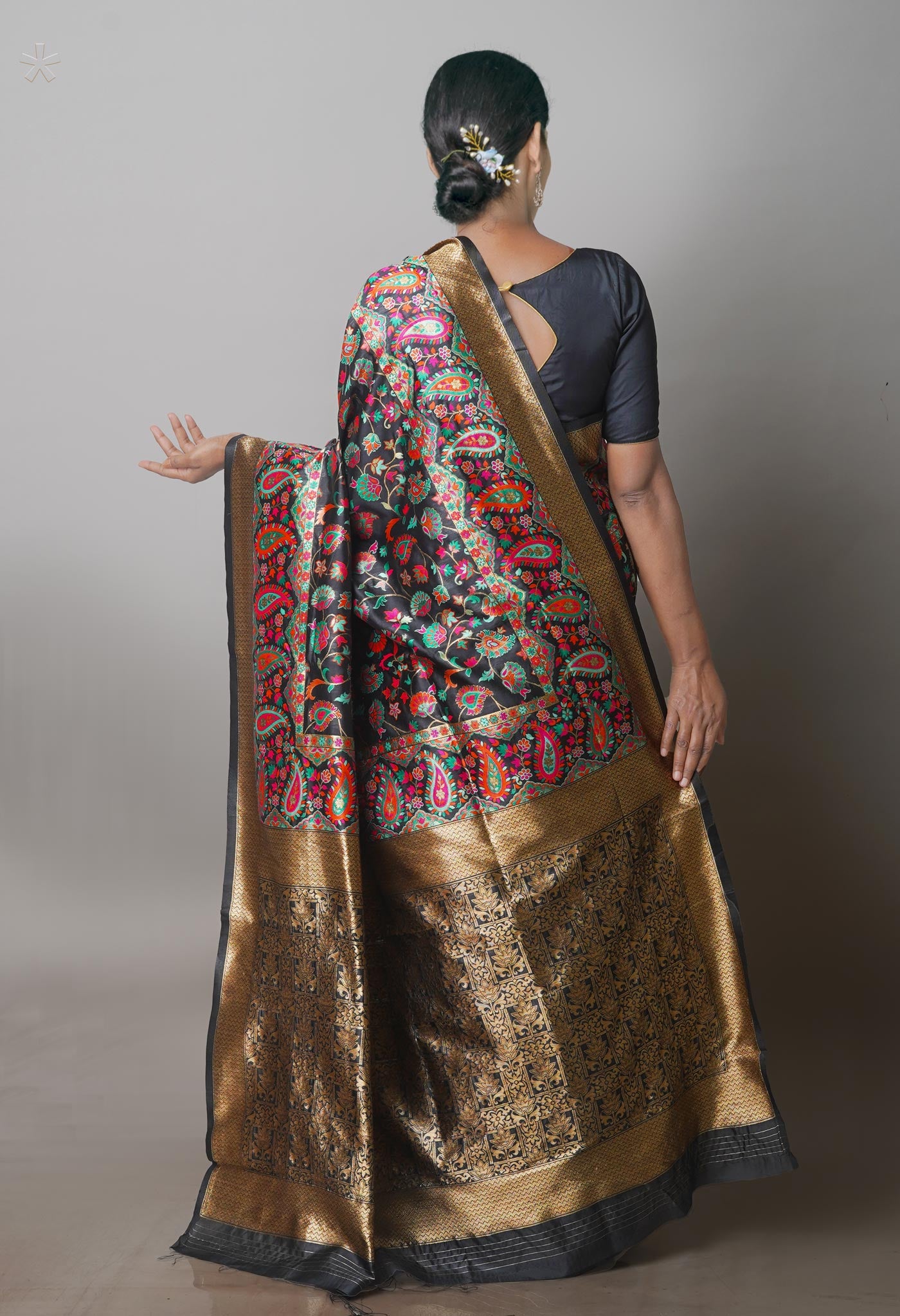 Black Banarasi Silk Saree