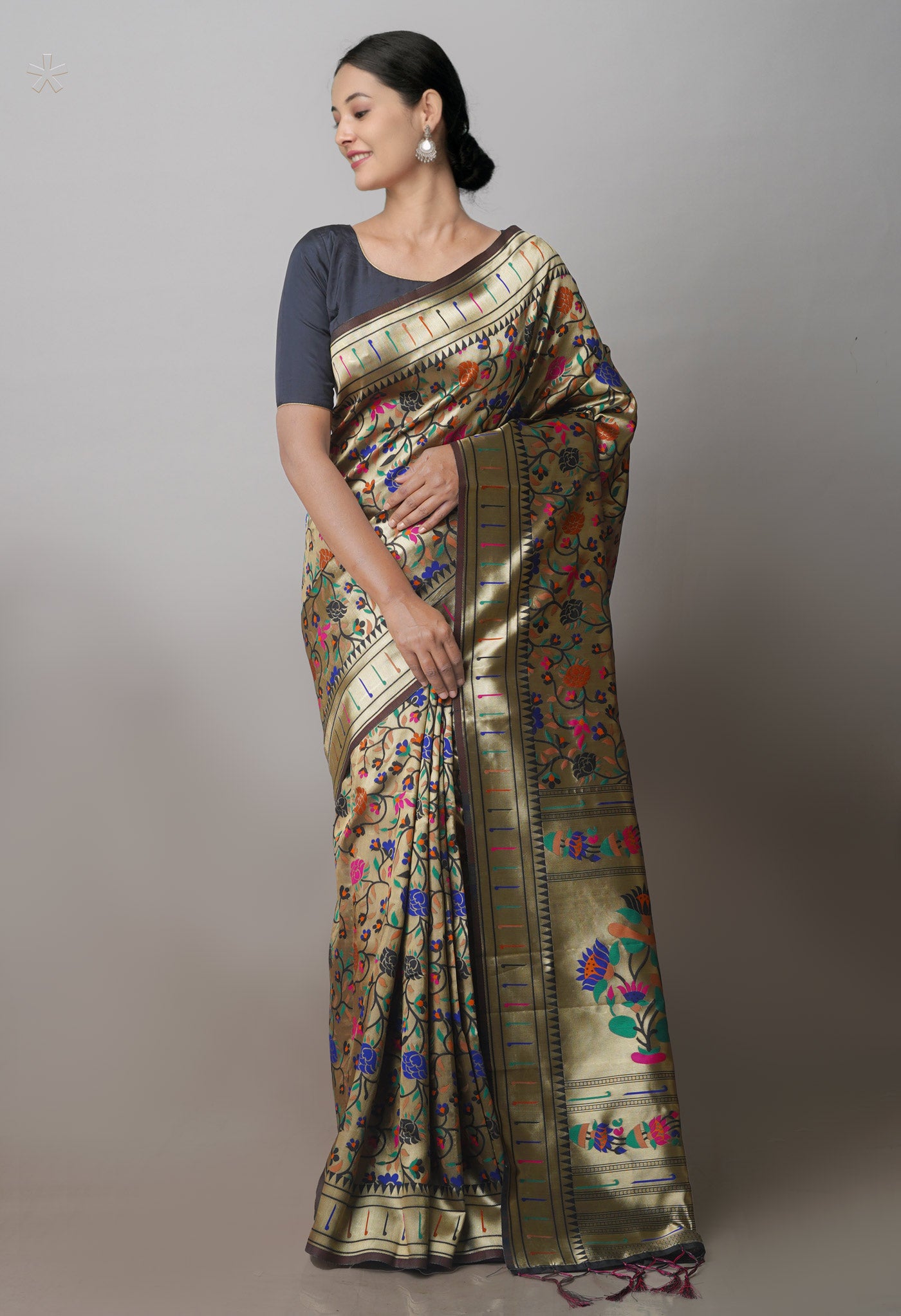 Gold  Banarasi Silk Saree-UNM71374