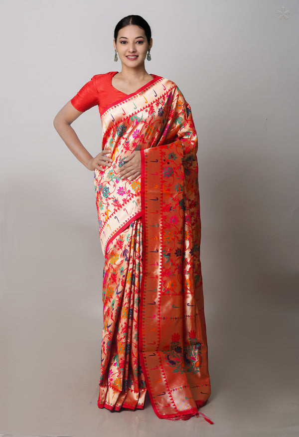 Gold  Banarasi Silk Saree-UNM71376