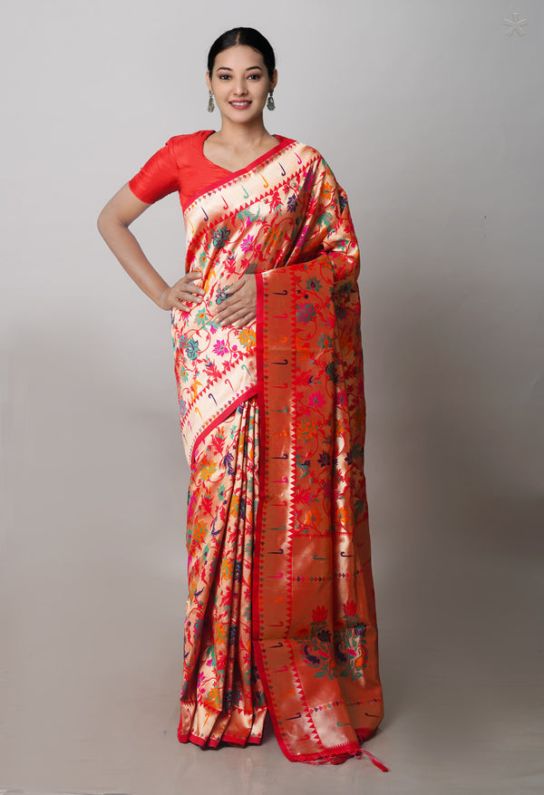 Gold  Banarasi Silk Saree-UNM71376
