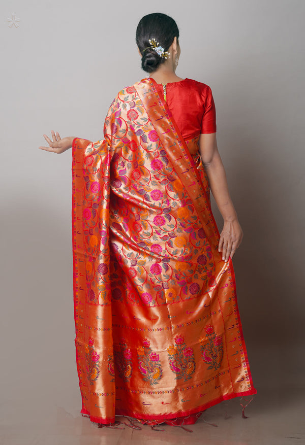 Red Banarasi Silk Saree-UNM71381