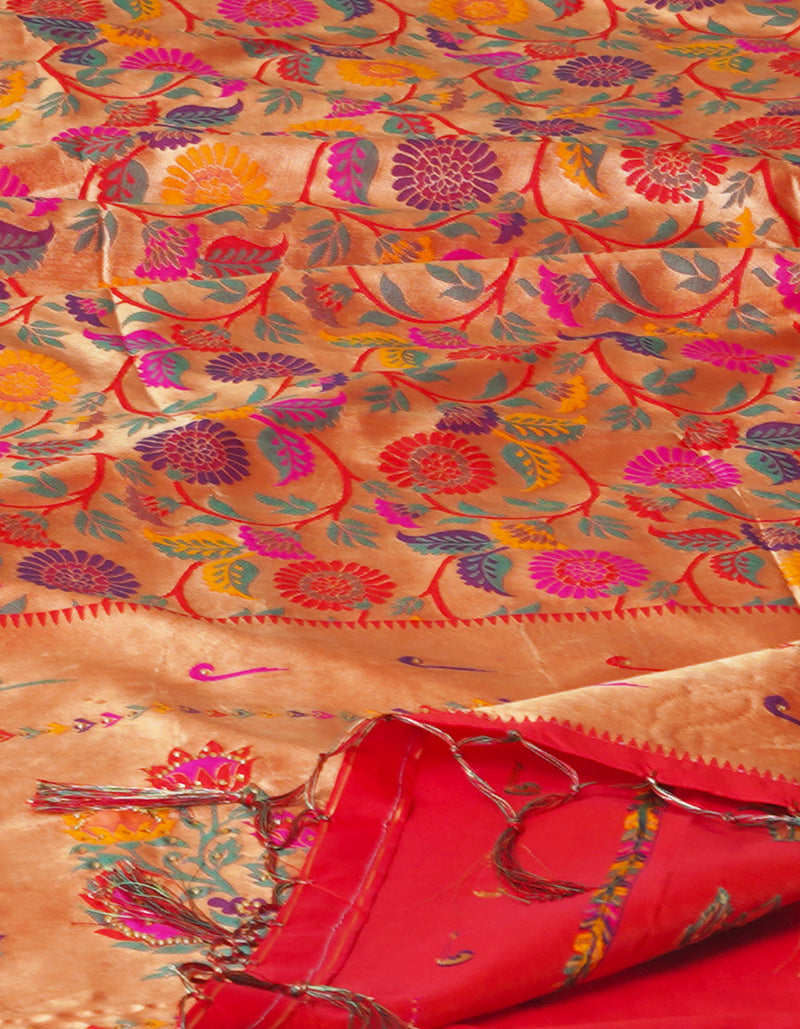 Red Banarasi Silk Saree-UNM71381