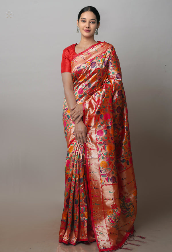 Gold  Banarasi Silk Saree-UNM71382