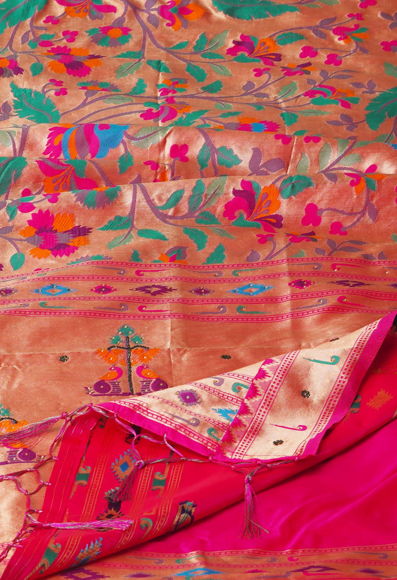 Pink Banarasi Silk Saree-UNM71383