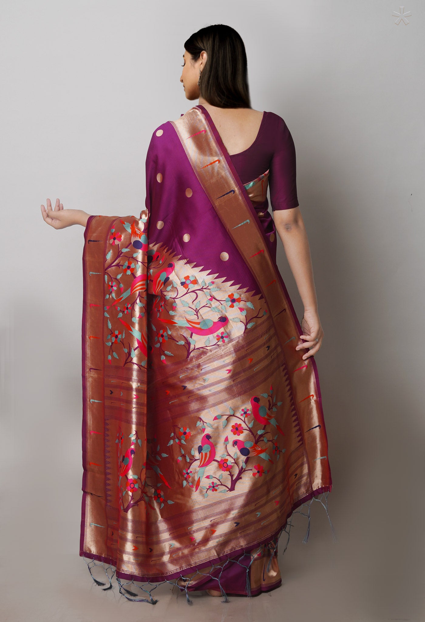 Purple  Paithani Silk Saree-UNM71387