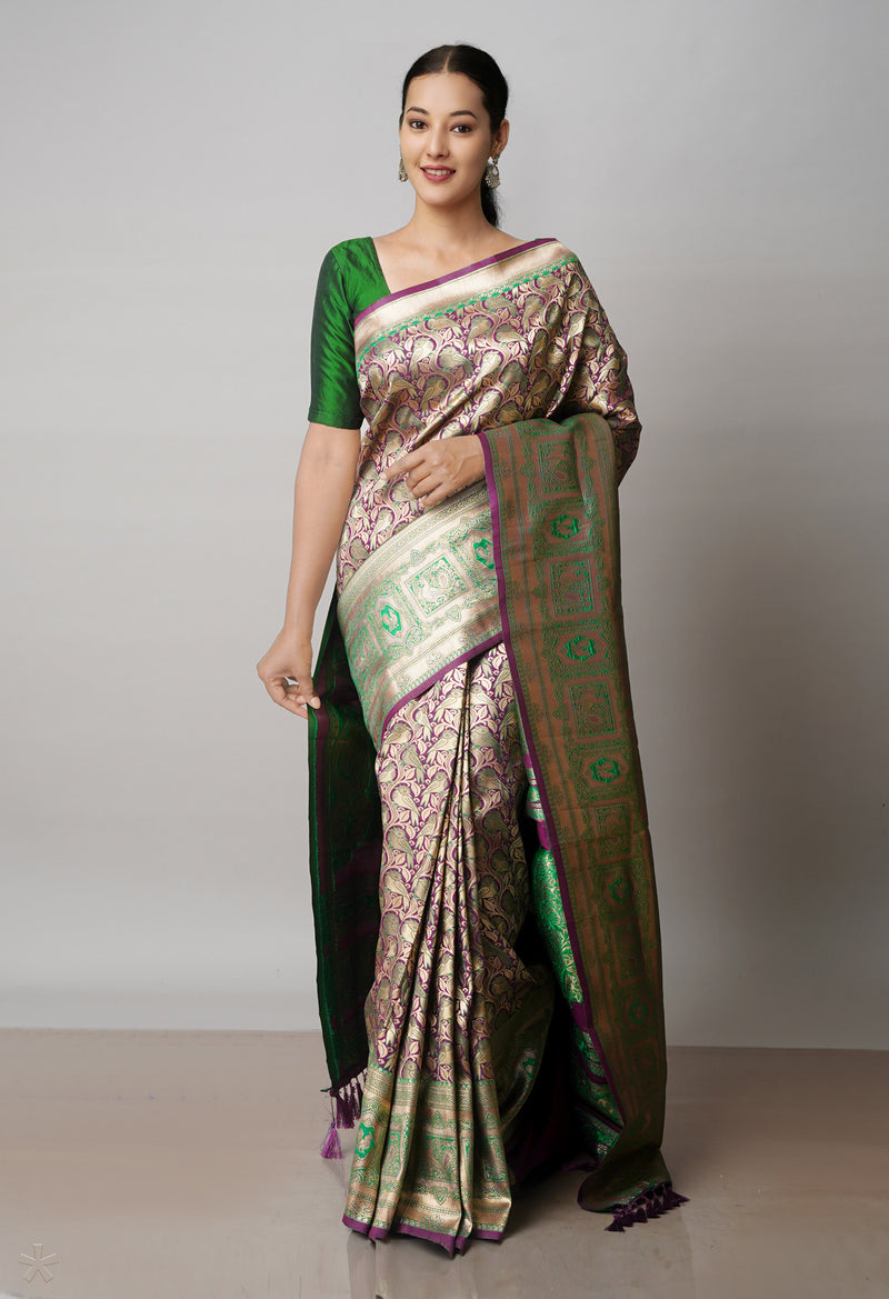 Purple Kanjivaram Silk Saree-UNM71396