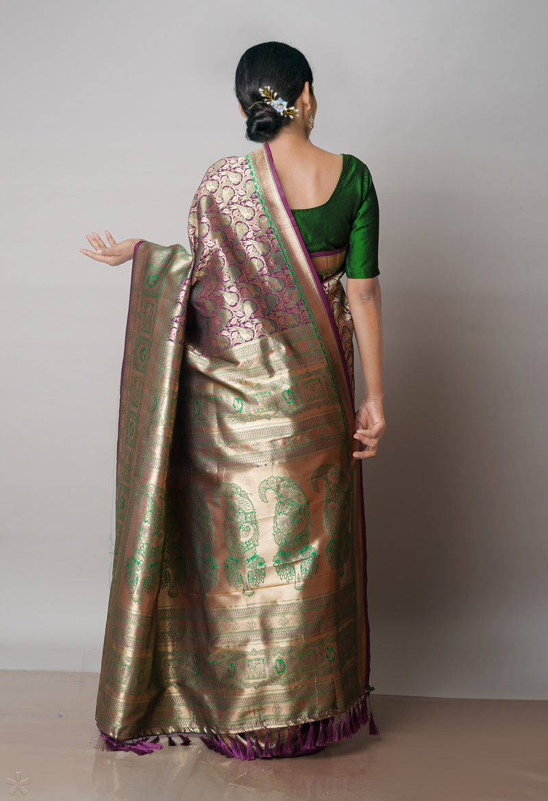 Purple Kanjivaram Silk Saree-UNM71396