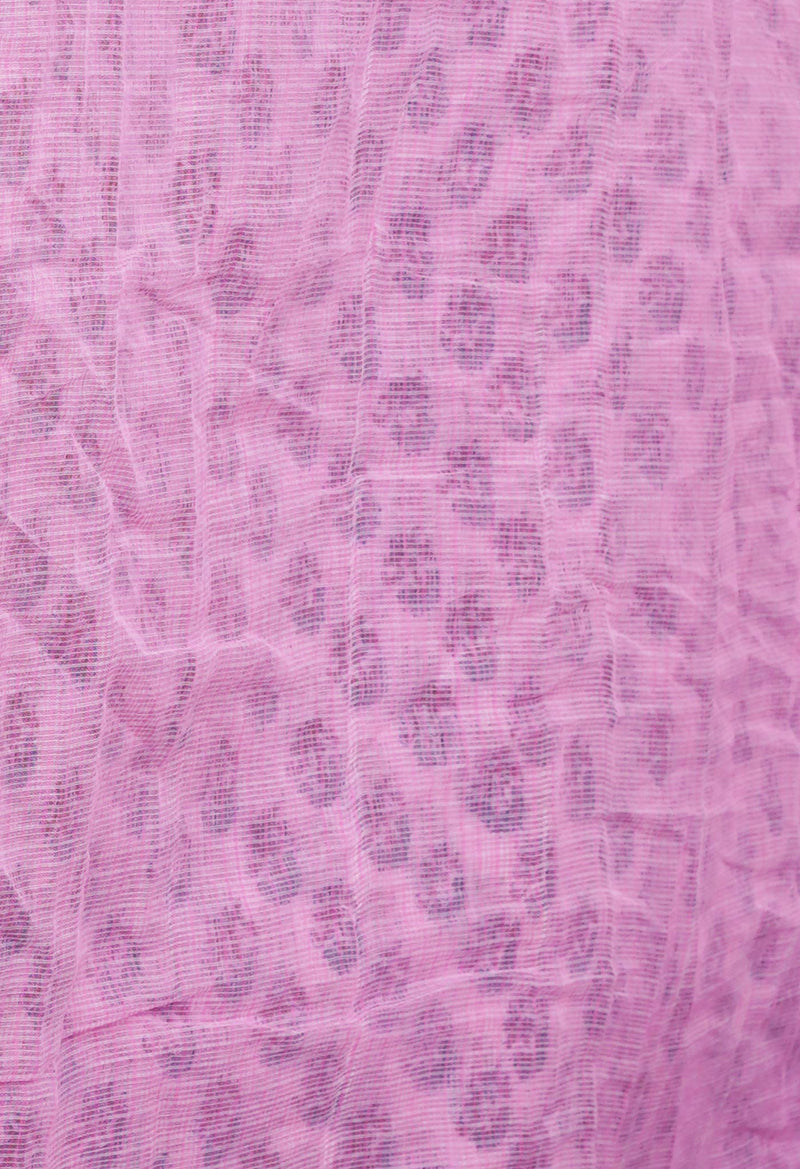 Pink Pure  Block Printed Kota  Cotton Saree-UNM71403