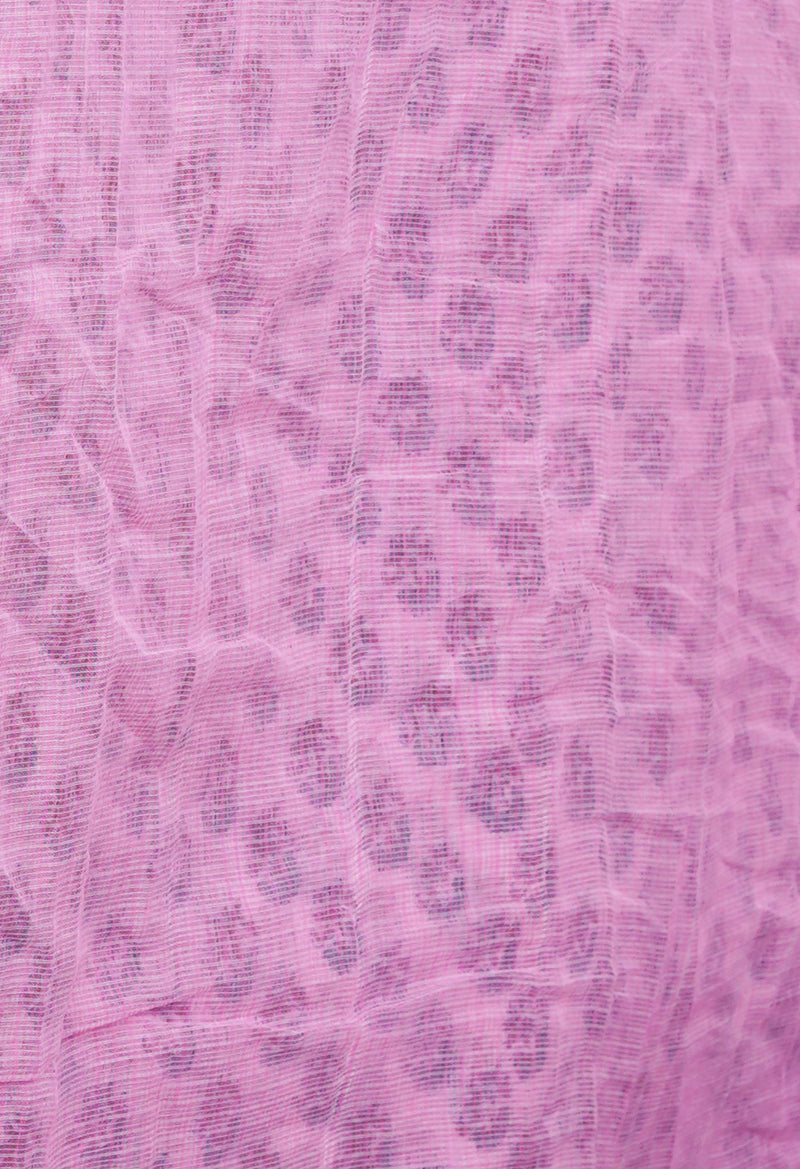 Pink Pure  Block Printed Kota  Cotton Saree-UNM71403