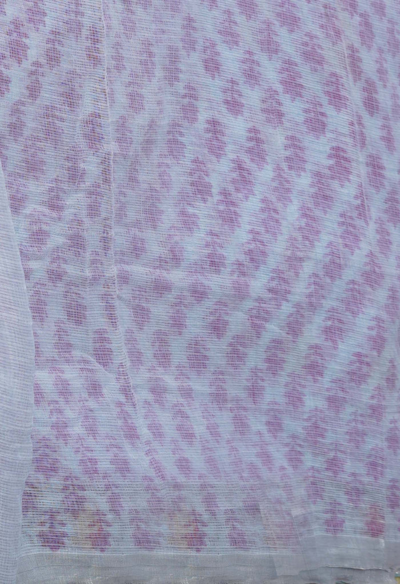 Pink Pure  Block Printed Kota  Cotton Saree-UNM71422