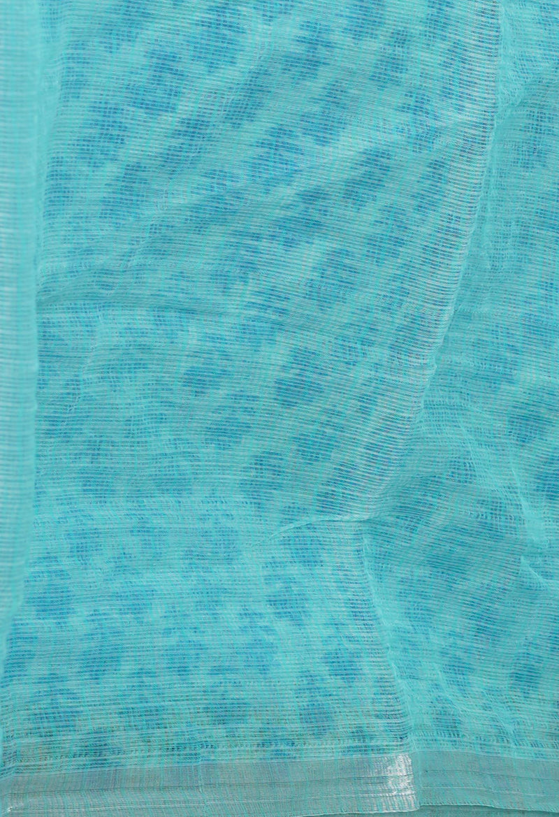 Blue Pure  Block Printed Kota  Cotton Saree-UNM71425