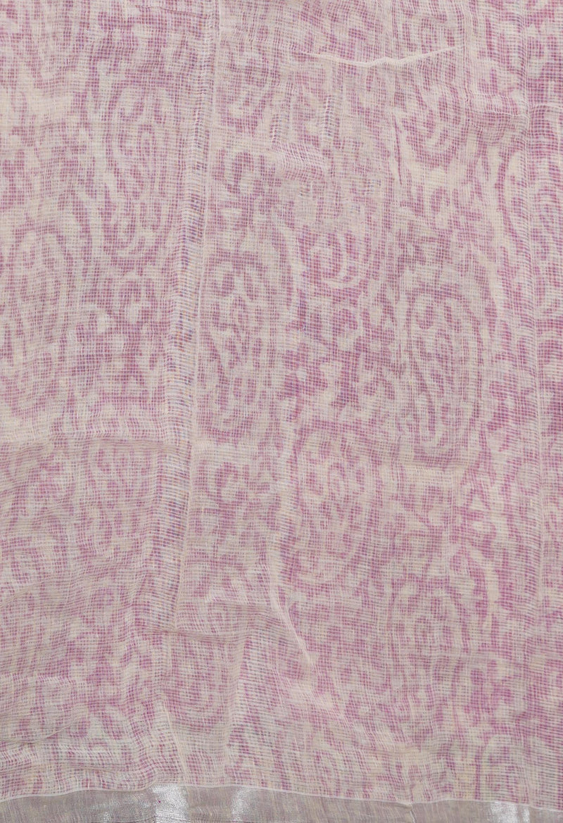 Pink Pure  Block Printed Kota  Cotton Saree-UNM71426