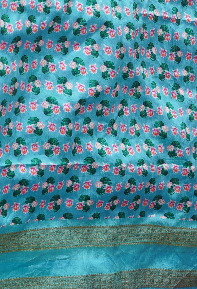 Pink  Kalamkari Printed Soft Silk Saree With Chips and Hand Kantha work-UNM71452
